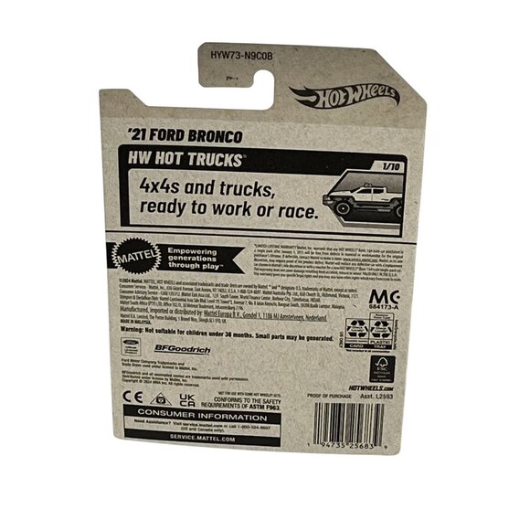 Hot Wheels ’21 Ford Bronco HW Hot Trucks Gray Off Road SUV 1:64 Diecast - Picture 6 of 6